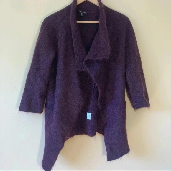 Eileen Fisher superkid  mohair purpl open cardigan - Picture 1 of 6